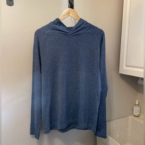 Lululemon Large Blue “Live in Practice” light weight hoodie.